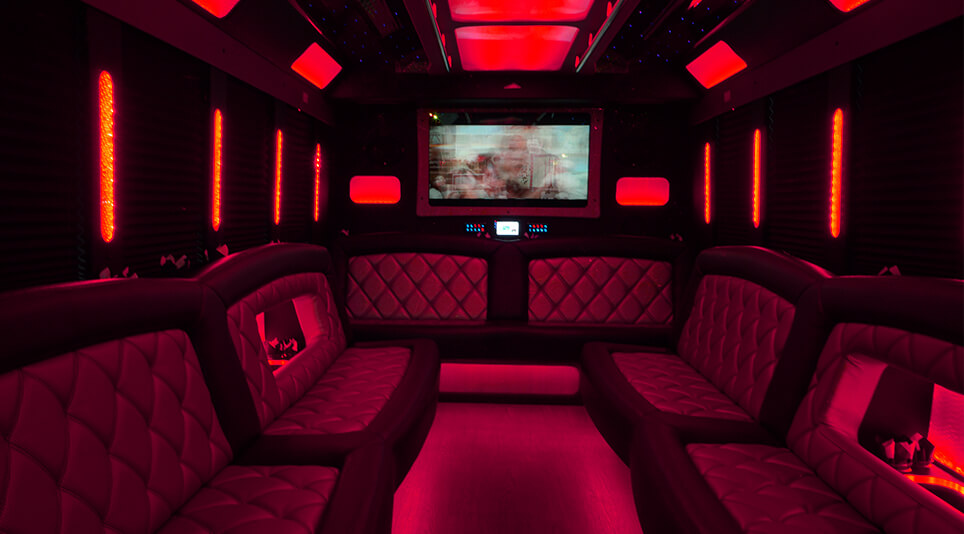 Party bus with Red illumination