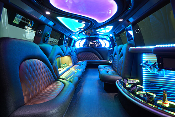 Inside a limo